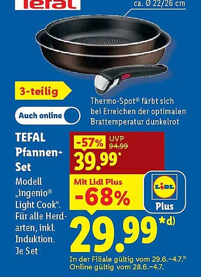 TEFAL Pfannen-Set Modell »ingenio® Light Cook« Für alle Herdarten, inkl. Induktion. Je Set