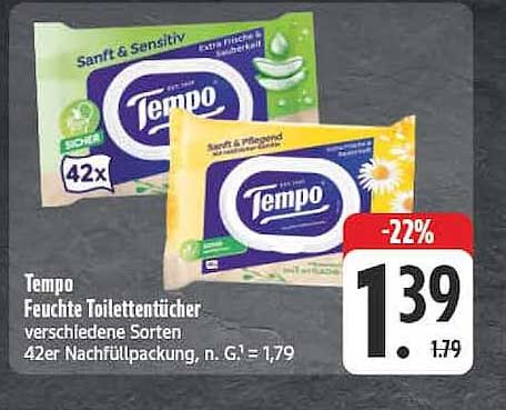 Tempo Feuchte Toilettentücher