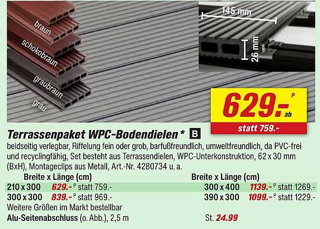 Terrassenpaket WPC-Bodendielen *