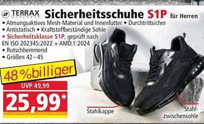 TERRAX Sicherheitsschuhe S1P für Herren