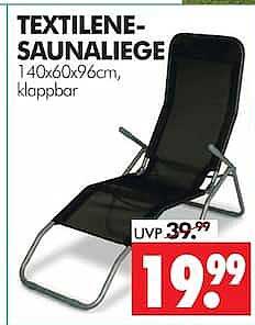 TEXTILENE-SAUNALIEGE 140x60x96cm, klappbar