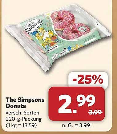 The Simpsons Donuts versch. Sorten 220-g-Packung (1 kg = 13.59)
