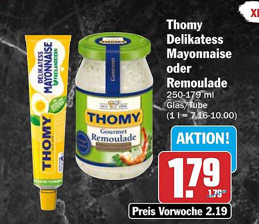 Thomy Delikatess Mayonnaise oder Remoulade