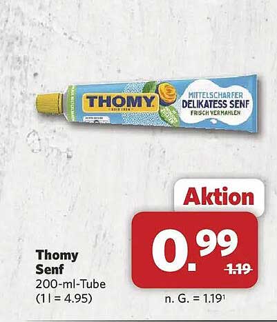 Thomy Senf 200-ml-Tube (1 l = 4.95)