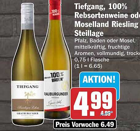 Tiefgang, 100% Rebsortenweine oder Moselland Riesling Steillage