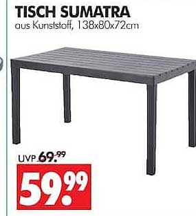 TISCH SUMATRA aus Kunststoff, 138x80x72cm