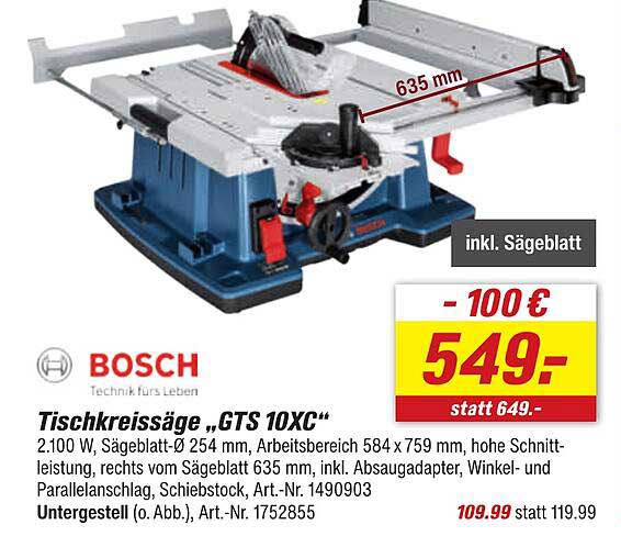 Tischkreissäge „GTS 10XC“