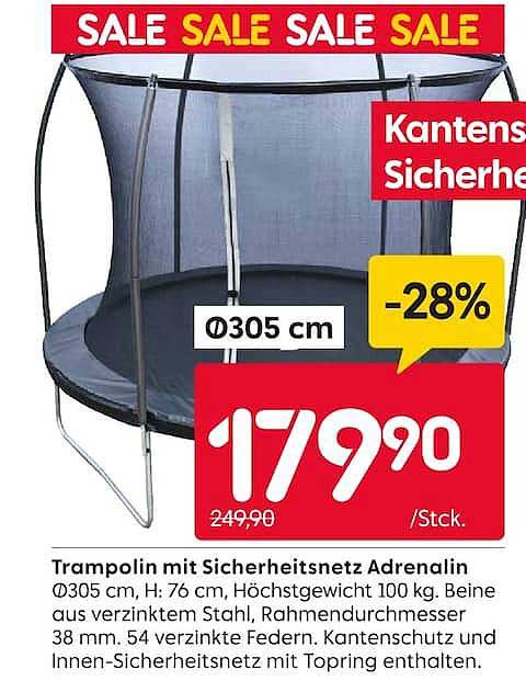 Trampolin mit Sicherheitsnetz Adrenalin