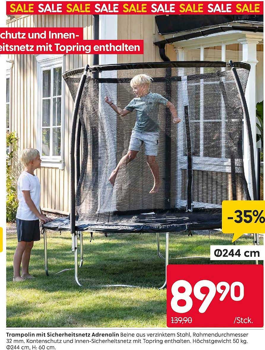 Trampolin mit Sicherheitsnetz Adrenalin