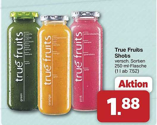 True Fruits Shots versch. Sorten 250-ml-Flasche
