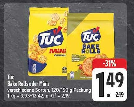 Tuc Bake Rolls oder Minis