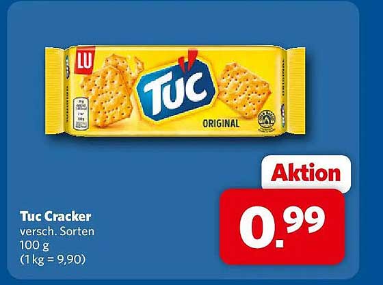 Tuc Cracker versch. Sorten 100 g (1 kg = 9,90)