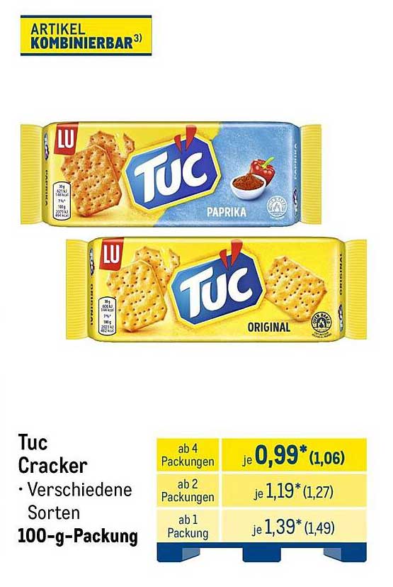 Tuc Cracker · Verschiedene Sorten · 100-g-Packung