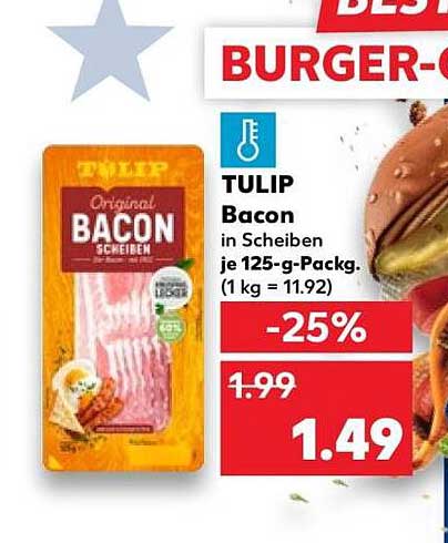 TULIP Bacon in Scheiben je 125-g-Packg. (1 kg = 11.92)
