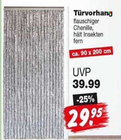 Türvorhang flauschiger Chenille, hält Insekten fern