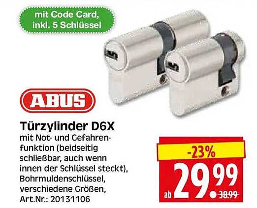 Türzylinder D6X