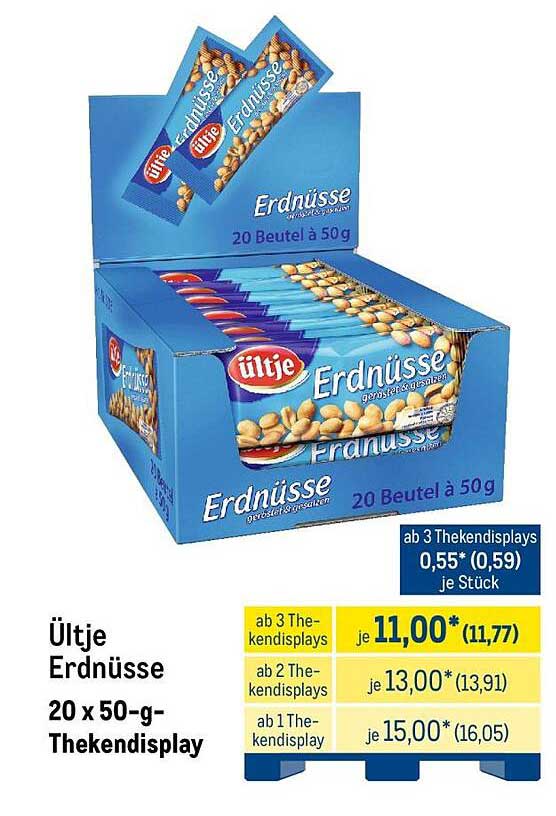 Ültje Erdnüsse 20 x 50-g-Thekendisplay