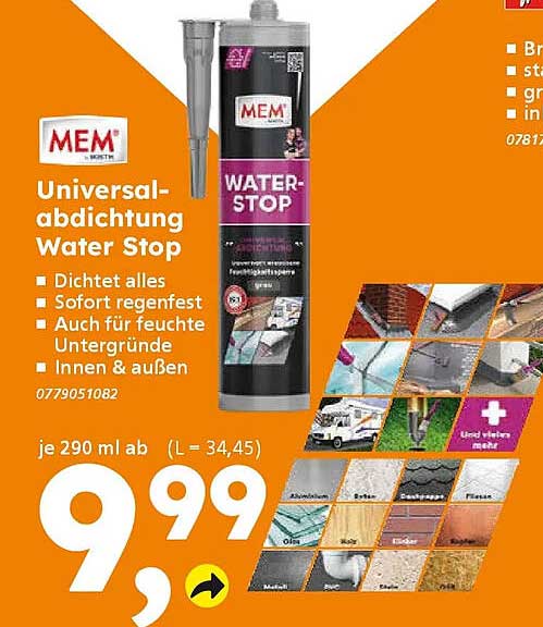 Universal-abdichtung Water Stop