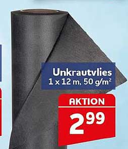 Unkrautvlies 1 x 12 m, 50 g/m²