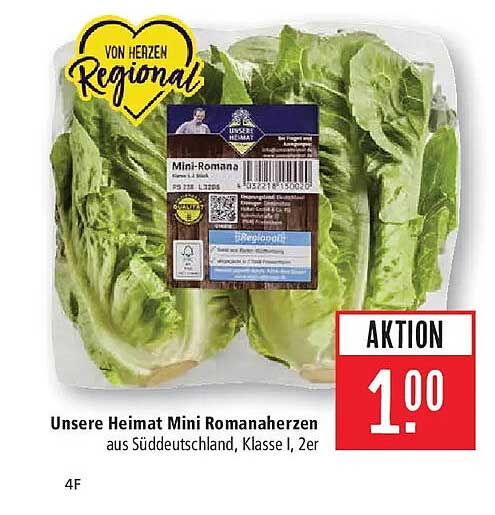 Unsere Heimat Mini Romanaherzen aus Süddeutschland, Klasse I, 2er