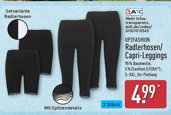 UP2FASHION Radlerhosen/Capri-Leggings