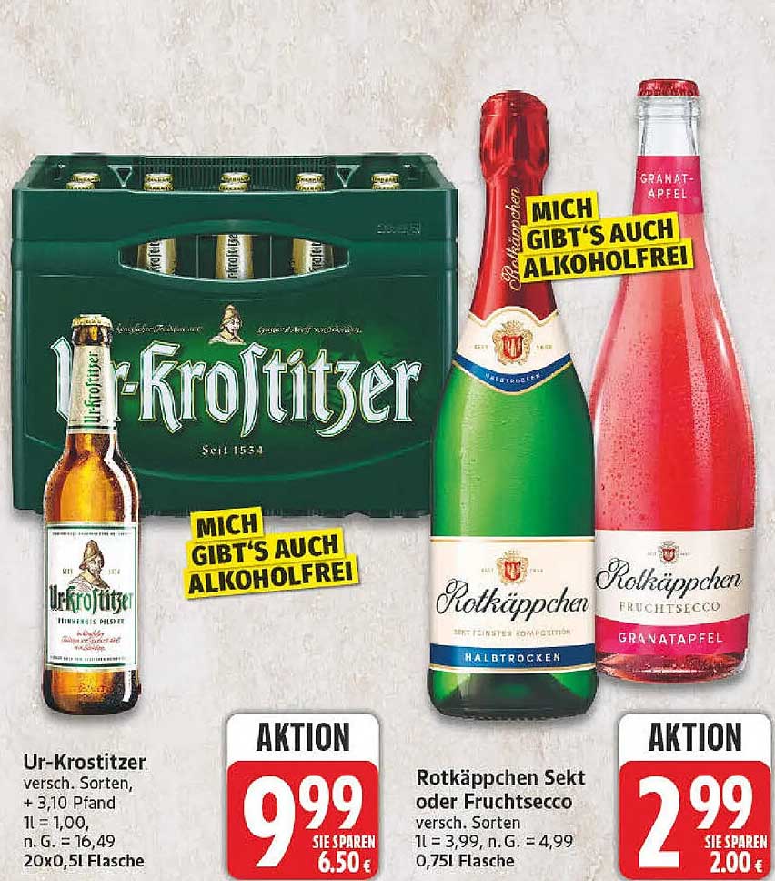 Ur-Krostitzer versch. Sorten, + 3,10 Pfand