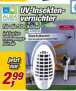 UV-Insektenvernichter für die Steckdose inklusive Reinigungsbürste