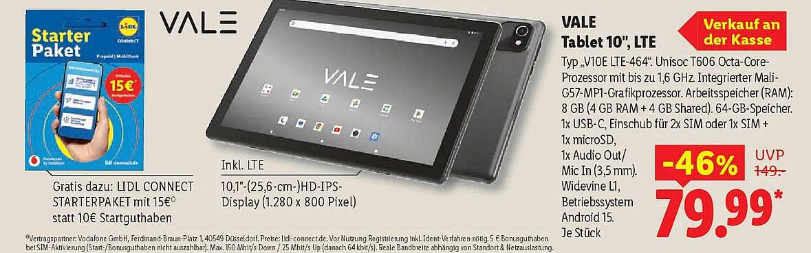 VALE Tablet 10", LTE