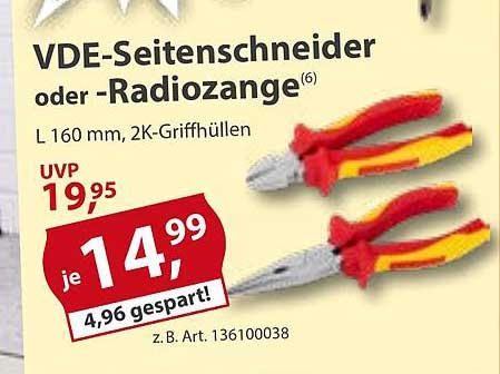 VDE-Seitenschneider oder -Radiozange