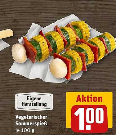Vegetarischer Sommerspieß je 100 g