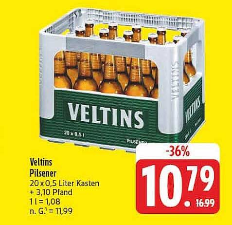 Veltins Pilsener 20 x 0,5 Liter Kasten + 3,10 Pfand