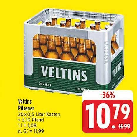 Veltins Pilsener 20 x 0,5 Liter Kasten + 3,10 Pfand