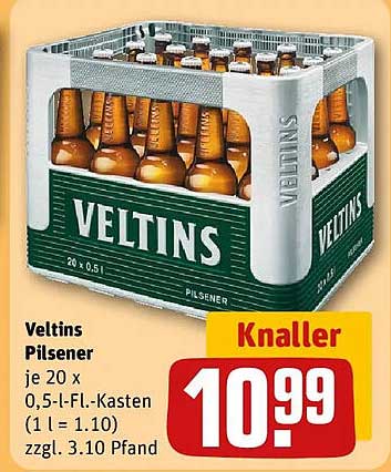 Veltins Pilsener je 20 x 0,5-l-Fl.-Kasten