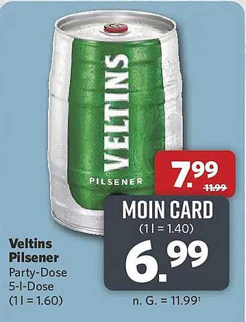 Veltins Pilsener Party-Dose 5-l-Dose (1 l = 1.60)