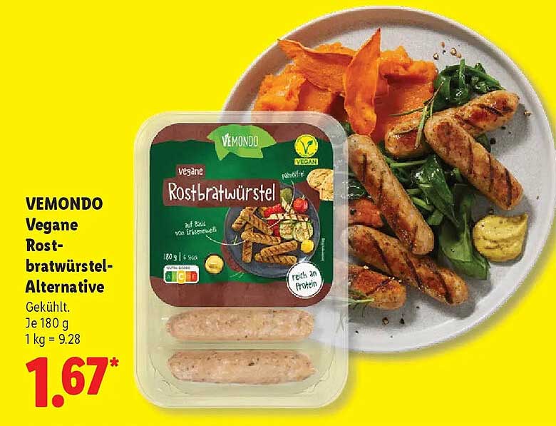 VEMondo Vegane Rost-bratwurst-Alternative