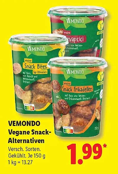 VEMONDO Vegane Snack-Alternativen