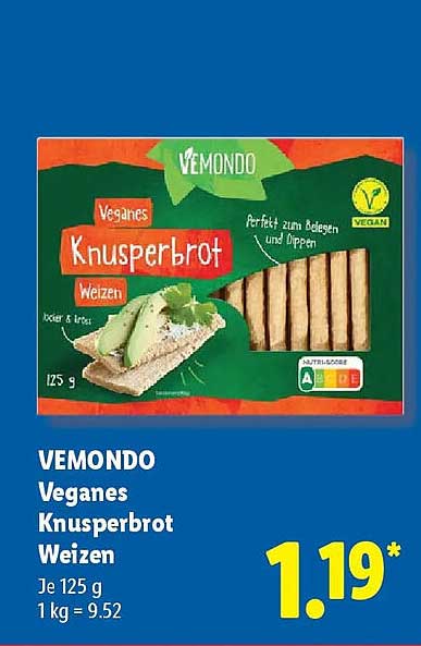 VEMONDO Veganes Knusperbrot Weizen