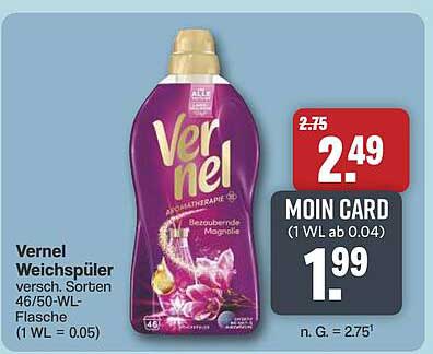 Vernel Weichspüler versch. Sorten 46/50-WL-Flasche (1 WL = 0.05)