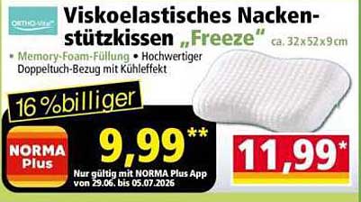 Viskoelastisches Nackenstützkissen „Freeze“