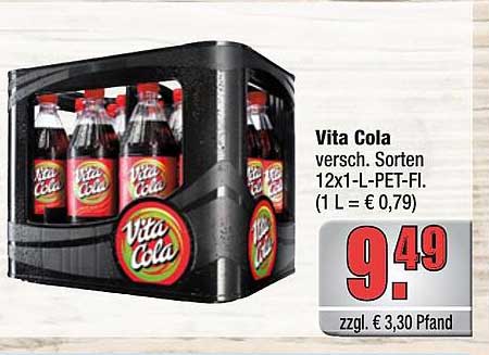 Vita Cola versch. Sorten 12x1-L-PET-Fl. (1 L = € 0,79)