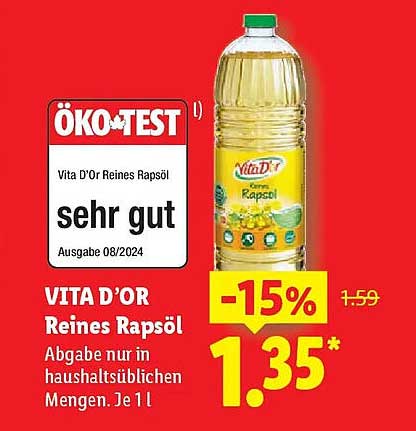 VITA D’OR Reines Rapsöl