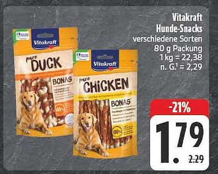 Vitakraft Hunde-Snacks verschiedene Sorten 80 g Packung