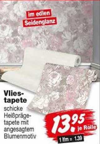 Vliestapete schicke Heißprägetapete mit angesagtem Blumenmotiv