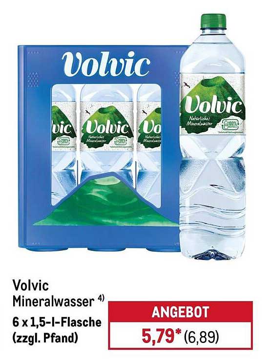 Volvic Mineralwasser 4) 6 x 1,5-l-Flasche (zzgl. Pfand)