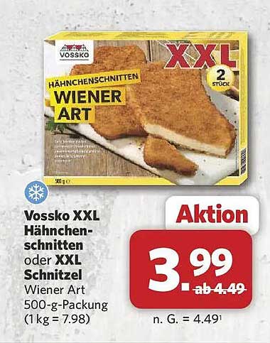 Vossko XXL Hähnchenschnitten oder XXL Schnitzel Wiener Art