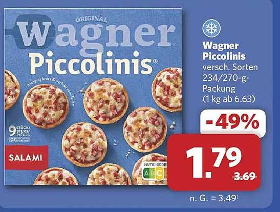 Wagner Piccolinis versch. Sorten 234/270-g-Packung (1 kg ab 6.63)