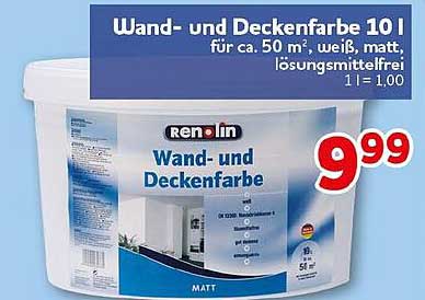 Wand- und Deckenfarbe 10 l