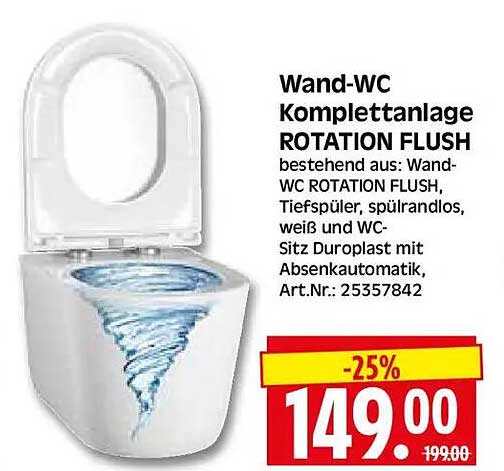 Wand-WC Komplettanlage ROTATION FLUSH