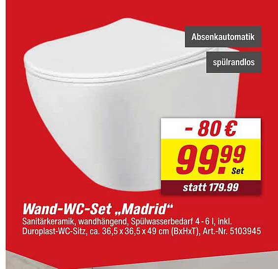 Wand-WC-Set „Madrid“