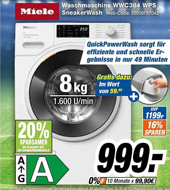 Waschmaschine WWC384 WPS SneakerWash